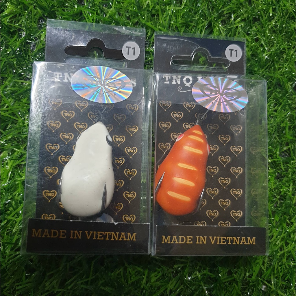 Mồi lure nhái hơi TNQ T1  và T3  - Toán Nhà Quê câu cá LƯỠI TITAN