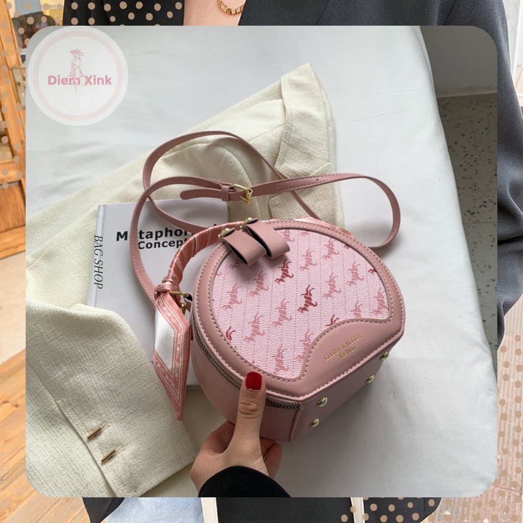 Túi Xách Nữ Hộp Tròn Sang Trọng - Túi Đeo Chéo Nữ Phong Cách Hàn Quốc- Diễm Store- T 57