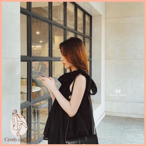 [Hàng Cao Cấp Loại 1 + Video Thật] - Áo Sát Nách Cổ Nơ Chất Liệu Tơ CendyClothing - CD052