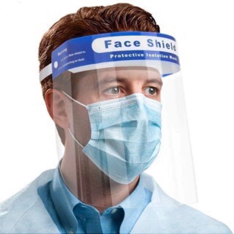 Tấm Chắn Face Shield chống giọt bắn đệm mút xốp dày dặn êm đầu thoải mái.