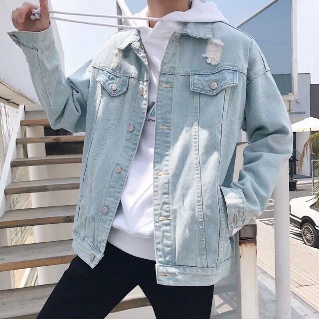 Áo khoác jeans bò thời trang UniSex Nam nữ thêu