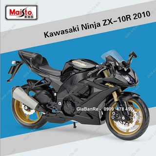 Xe Mô Hình Moto Kawasaki Ninja Zx-10r Tỉ Lệ 1:12 - Maisto - Đen - 8694de