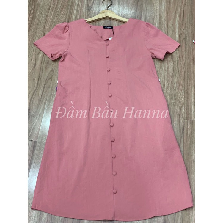 [SIZE 40-80KG] Đầm bầu công sở HANNA FOM A vải đũi cotton cao cấp mềm mát mùa hè thấm mồ hôi dễ thương lên dáng gọn gàng