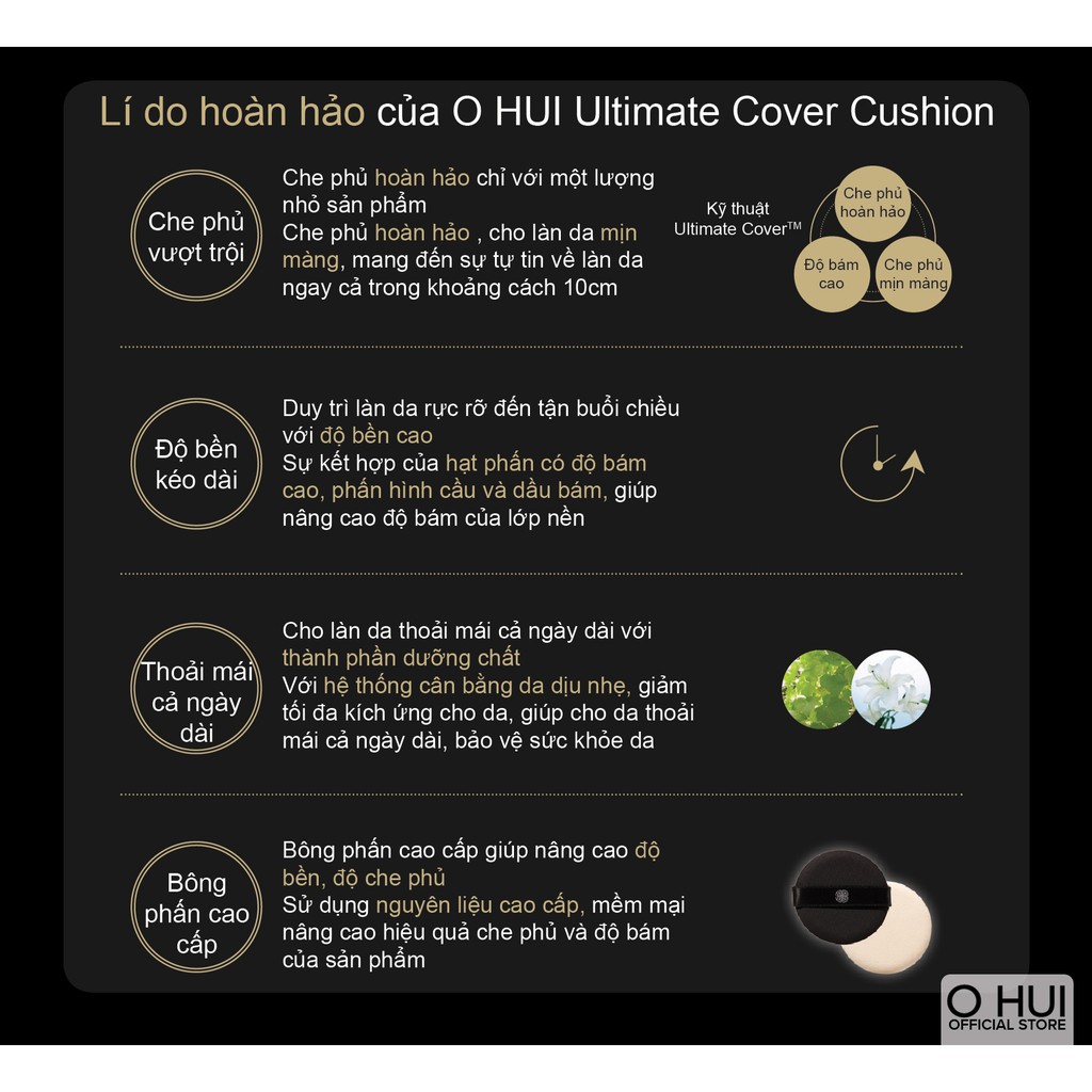 Phấn Nước OHUI Ultimate Cover Cushion Matt Finish SPF50+ 30g