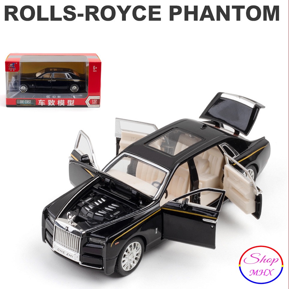 Xe đồ chơi mô hình sắt Rolls Royce Phantom TẶNG KÈM BIỂN SỐ tỉ lệ 1:32 hãng CheZhi 2 màu