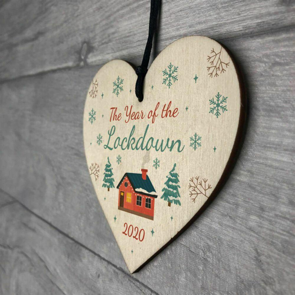 KUNHEV Phụ Kiện Treo Trang Trí Giáng Sinh Bằng Gỗ Hình Trái Tim DIY Mới