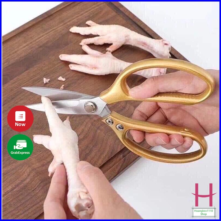 Kéo cắt gà SK5, Kéo làm bếp đa năng cao cấp cực sắc lưỡi thép không gỉ, an toàn tiện lợi { H }