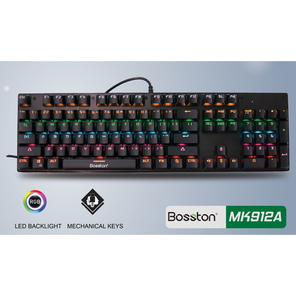 Bàn phím cơ Gaming SUNROSE Bosston / Rk 950 led cực đẹp chuyên dùng Game cao cấp
