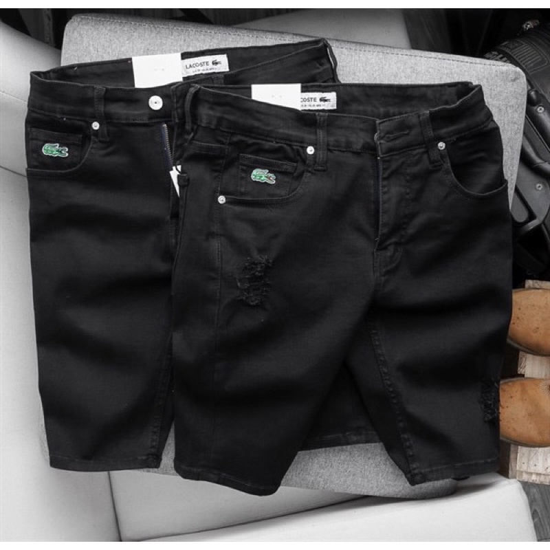 SHORT JEAN LCOSTE ĐEN 2 MẪU