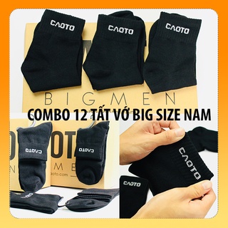 Combo 12 Đôi Vớ Tất Big Size Nam Màu Đen Size Lớn 44 45 46 47 48 49