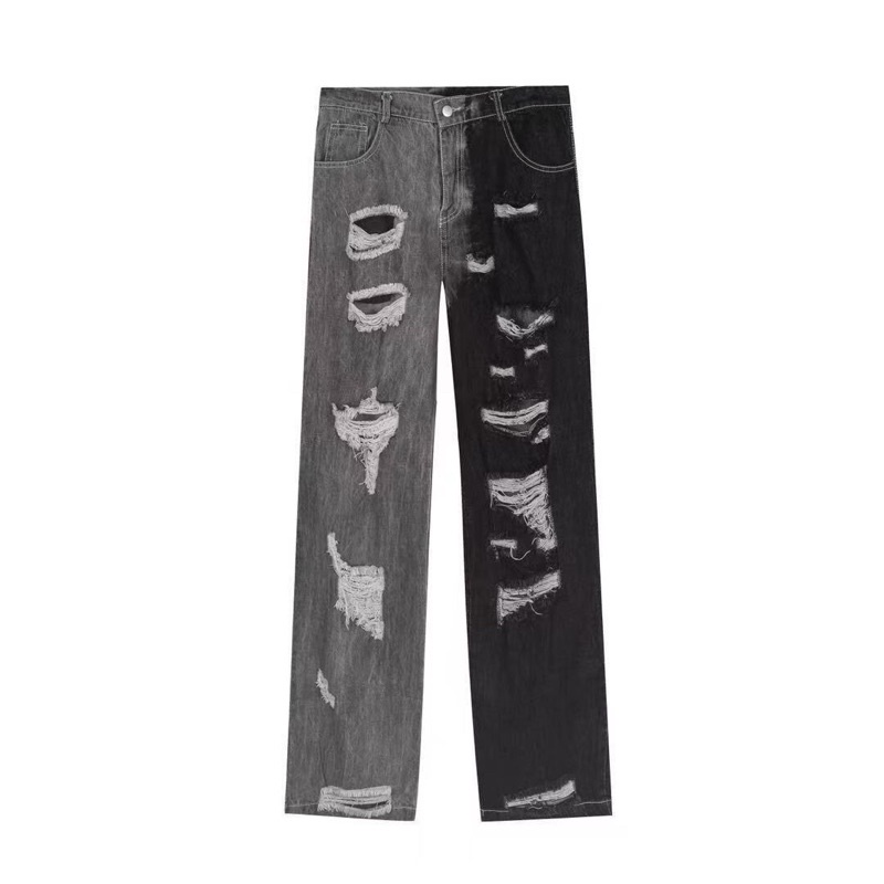 Quần jean Phong các Micro-flare, Quần jean rách 2 màu ống