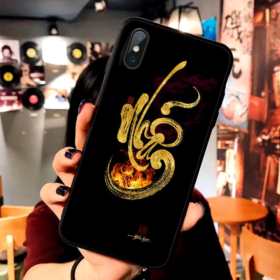 Ốp iPhone Mặt Kính Nano Dẻo - Chữ Nhẫn Thư Pháp Nghệ Thuật