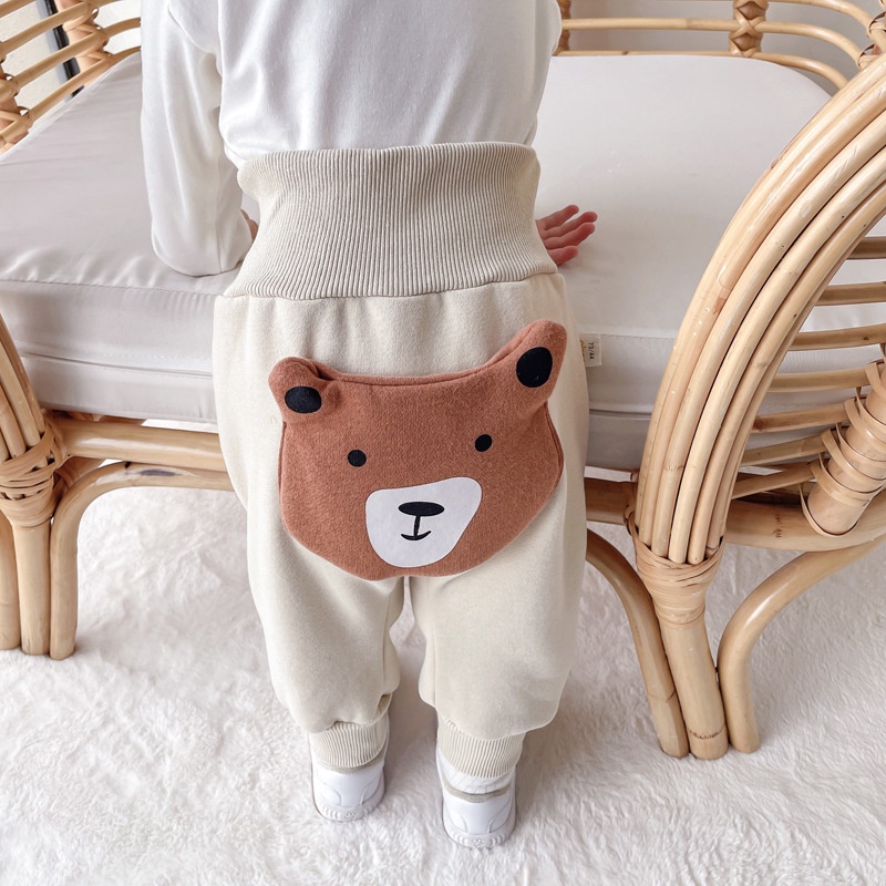 Quần lót nhung dày lưng cao in hoạt hình dễ thương cho bé gái