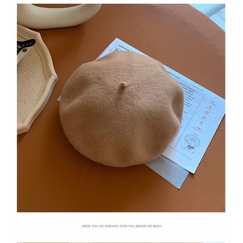 Mũ Beret Len Dệt Kim Phong Cách Nhật Bản Thời Trang Thu Đông Dành Cho Nữ