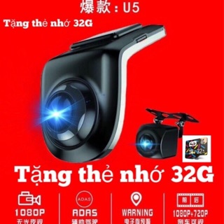 Camera hành trình xe hơi USB HD cho Android  / 6.0.1 / 7.1 /8.1 DVD  U5 bảo hành 18 tháng tăng thẻ nhơ 32G