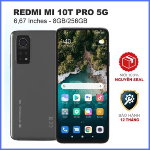 Điện thoại Xiaomi Mi 10T Pro 5G-RAM: 8 GB Bộ nhớ trong: 256 GB-Màn hình: IPS LCD6.67"Full HD+