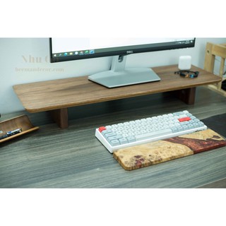 Kệ đỡ màn hình gỗ plywood nhập khẩu - phủ veener gỗ óc chó