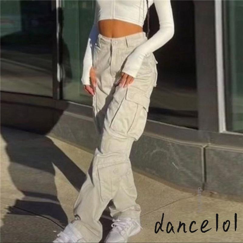 Quần Jean Nữ Cạp Thấp Có Túi dance1o1-y2k 2000s