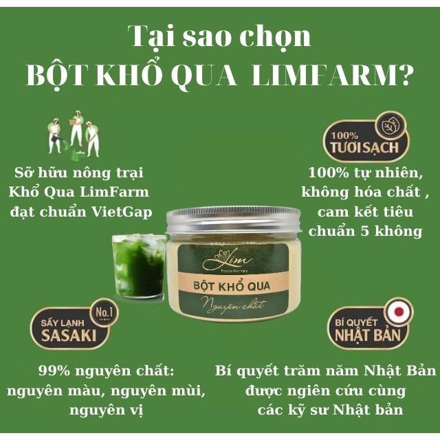 [MASK LIM]-Khổ Qua Rừng 100g Giảm Mụn , Mờ Thâm , Dưỡng Da Căng Bóng , Chống Lão Hóa , Bột Khổ Qua Rừng - Handmade