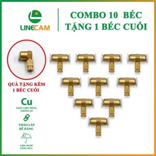 Bộ 10 béc phun sương bằng đồng nối ống phi 8mm dùng trong hệ thống