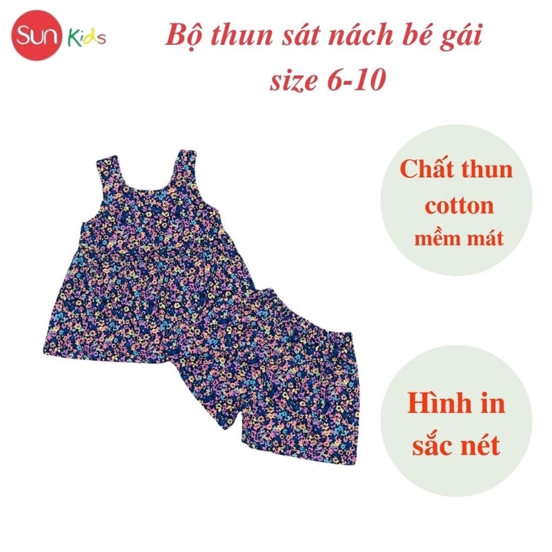 Đồ bộ thun bé gái, đồ bộ trẻ em chất cotton, có nhiều màu, size 6-10 tuổi - SUNKIDS1