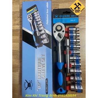 Bộ tuýp 10 chi tiết 1/2 (Cần tự động cán bọc nhựa)