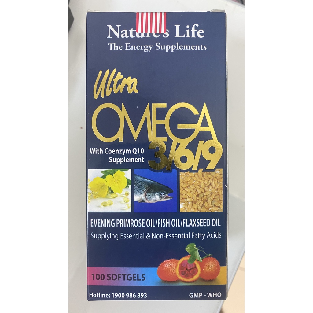 Omega 369.Bổ Sung Tăng Cường Thị Lực,Tim Mạch Trí Não.Giảm Lão Hóa Đẹp Da.Chai 100 Viên