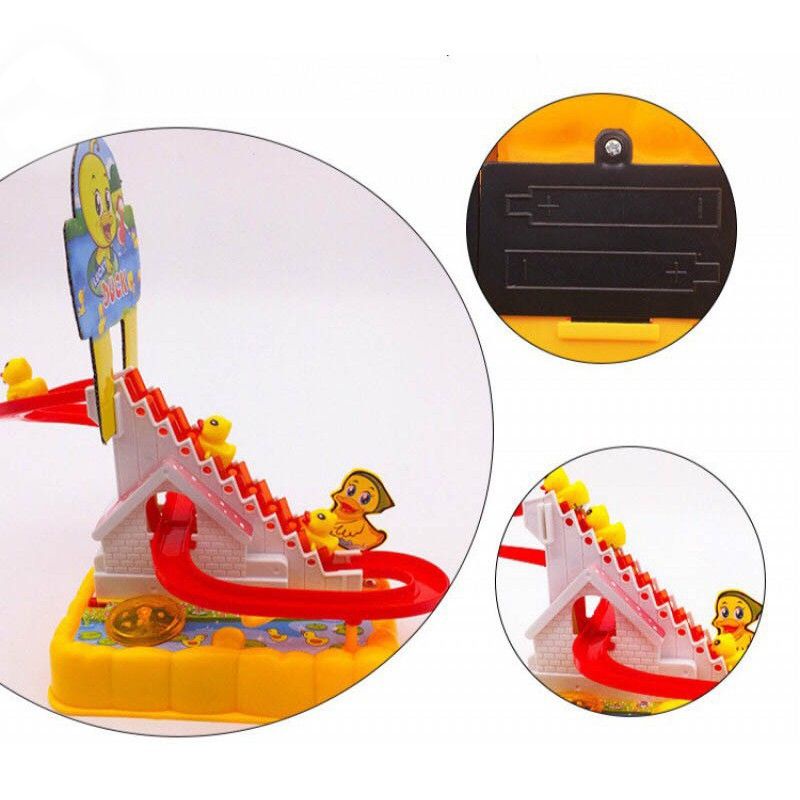 Đồ chơi cầu trượt vịt leo thang nhạc đèn (kèm 2 pin 2A) 889-76