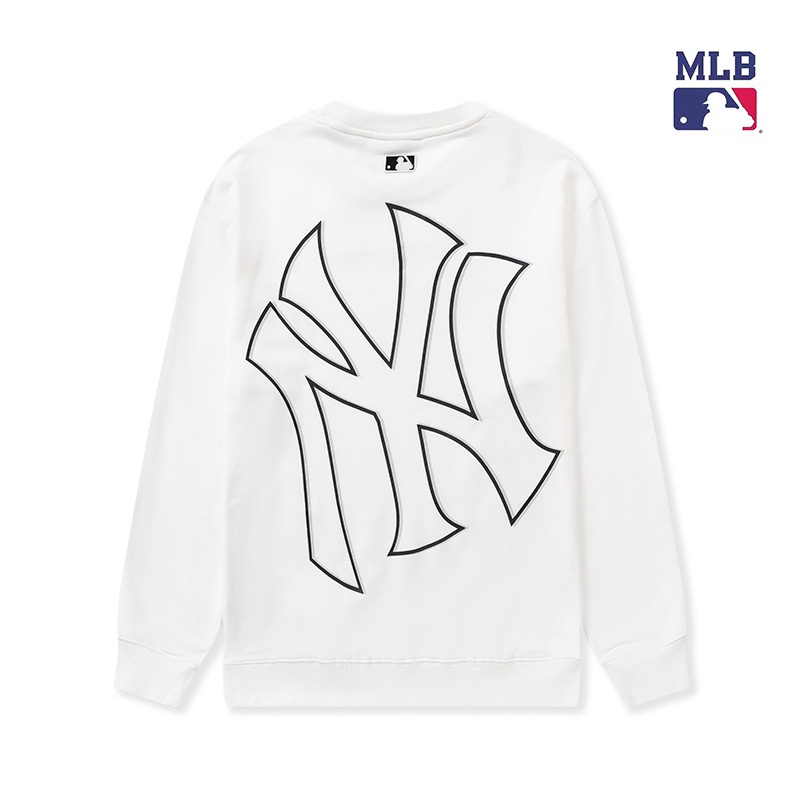 ❤❀  ❤ Mlb Áo Nỉ Dài Tay Cổ Tròn Thêu Họa Tiết Thời Trang Cho Nam Nữ