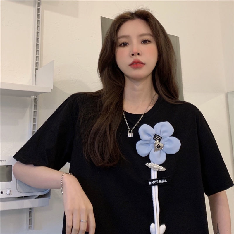 Áo Thun Tay Ngắn Dáng Rộng Phong Cách Hàn Quốc Thời Trang Mùa Hè Cho Nữ