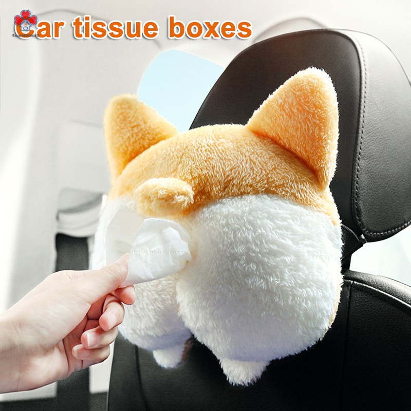 Chris.W Corgi Butt Giá đỡ khăn giấy ô tô Sun Visor Khăn ăn Hộp đựng khăn giấy cho xe ở nhà