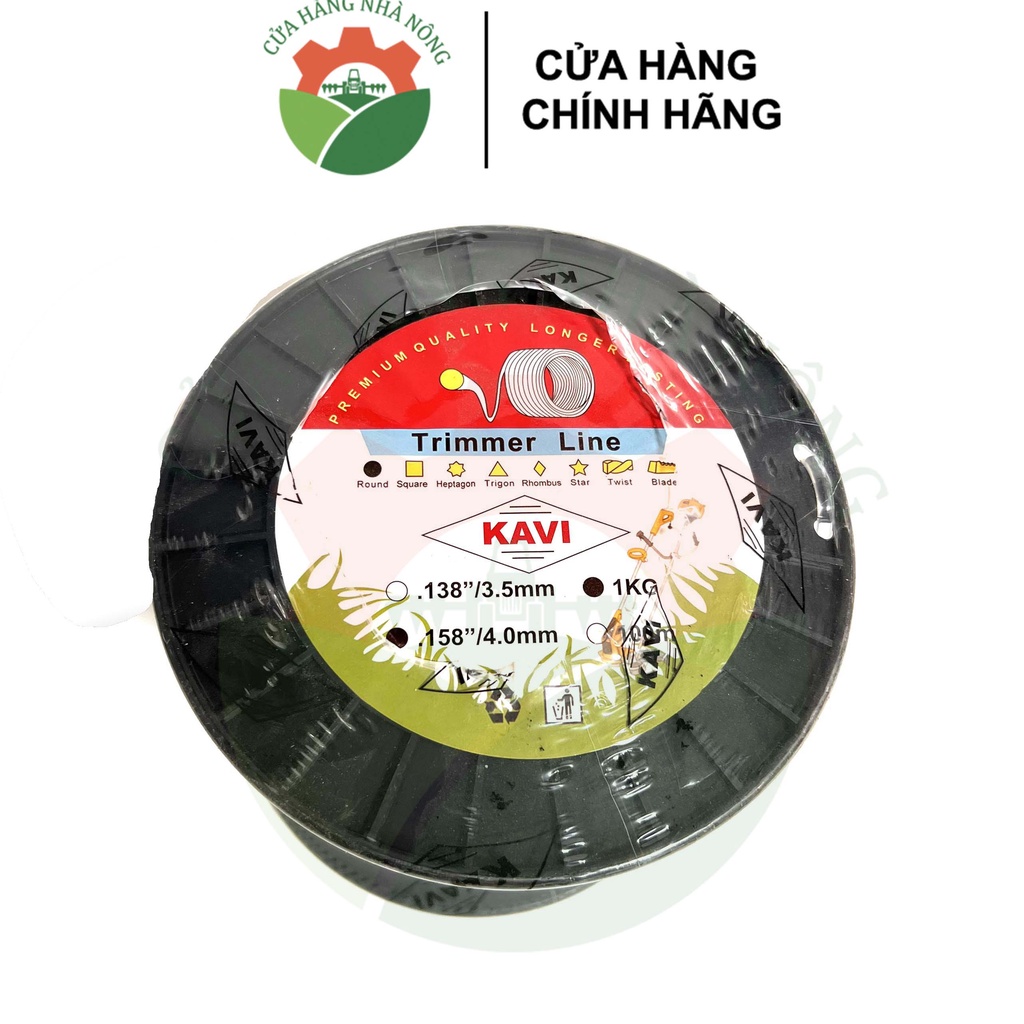 Cước cắt cỏ trắng tròn KAVI 3.5mm / 4mm 1KG chất lượng cao