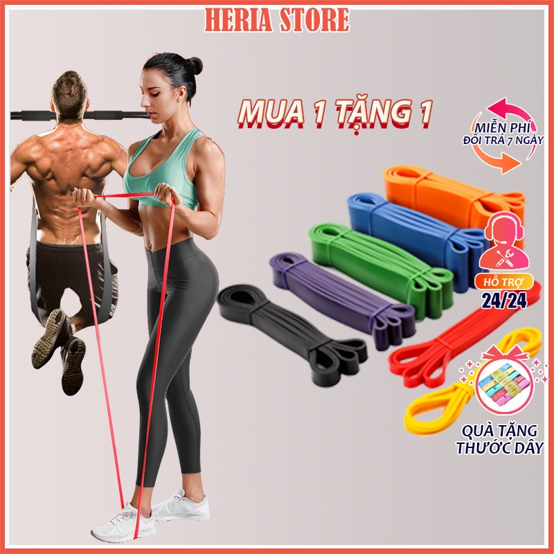 Dây kháng lực tập gym Power Band, Dây Powerband tập mông toàn thân hỗ trợ lên xà Heria Store