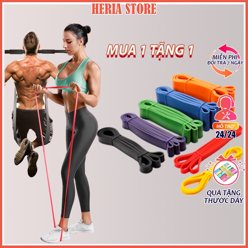 Dây kháng lực tập gym Power Band, Dây Powerband tập mông toàn thân hỗ trợ lên xà Heria Store