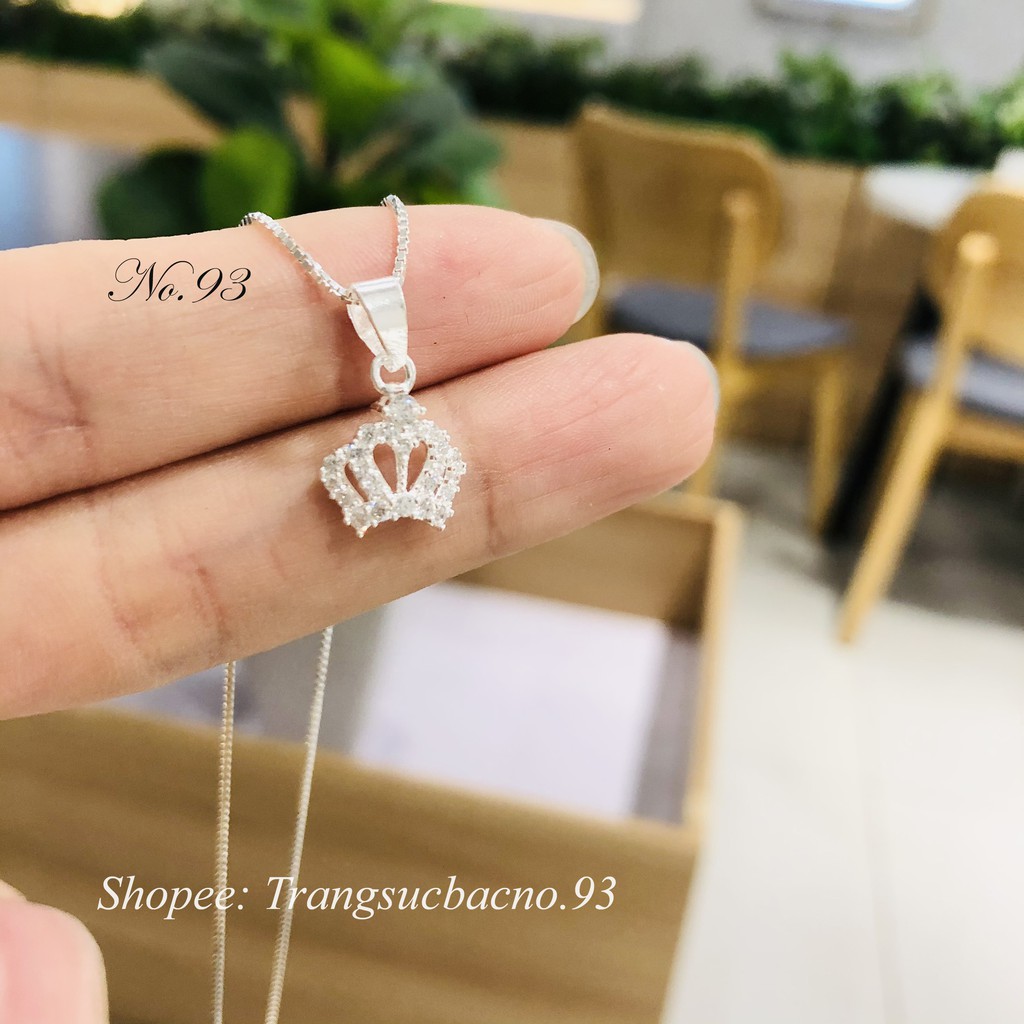 (BẠC CHUẨN) DÂY CHUYỀN BẠC Ý 925 CHO NỮ MẶT VƯƠNG MIỆN PHỤ KIỆN TRANG SỨC CAO CẤP NO.93 VÒNG CỔ BẠC NỮ ĐẸP