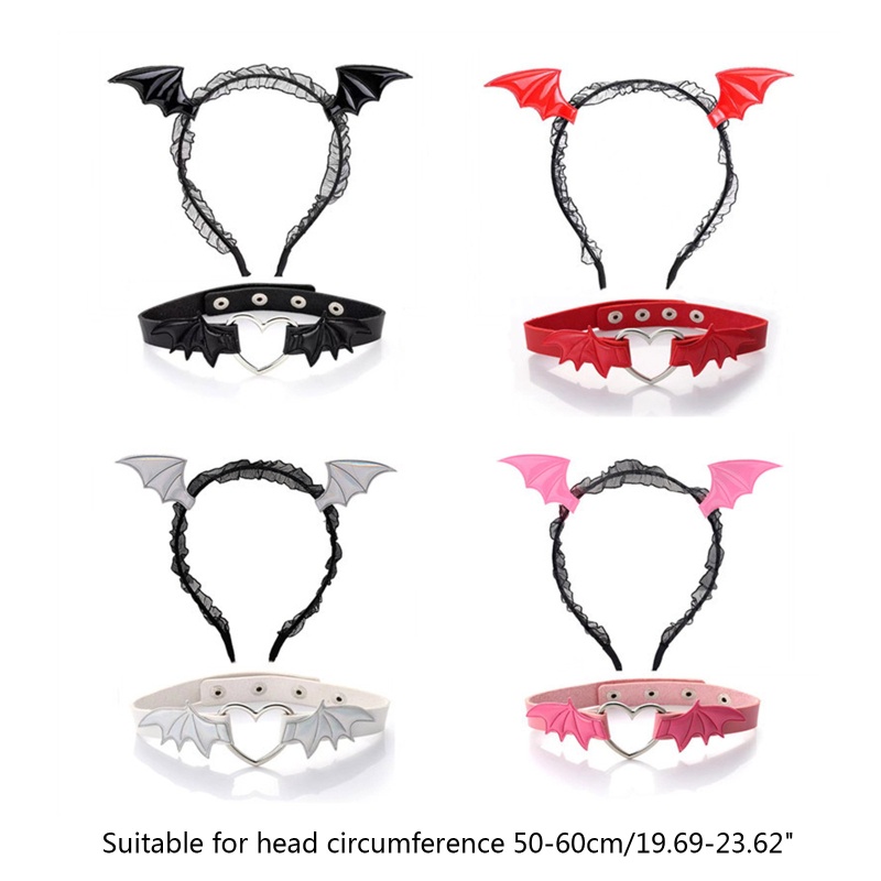 Flgo Gói 2 Băng Đô Và Choker Hình Cánh Dơi Hóa Trang Halloween Cho Người Lớn Và Trẻ Em