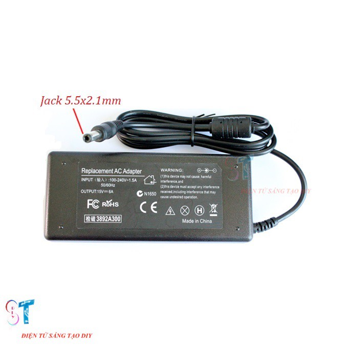 Nguồn Adapter 15V 6A 90W Cho Sạc Imax B6, Sạc Loa Kéo