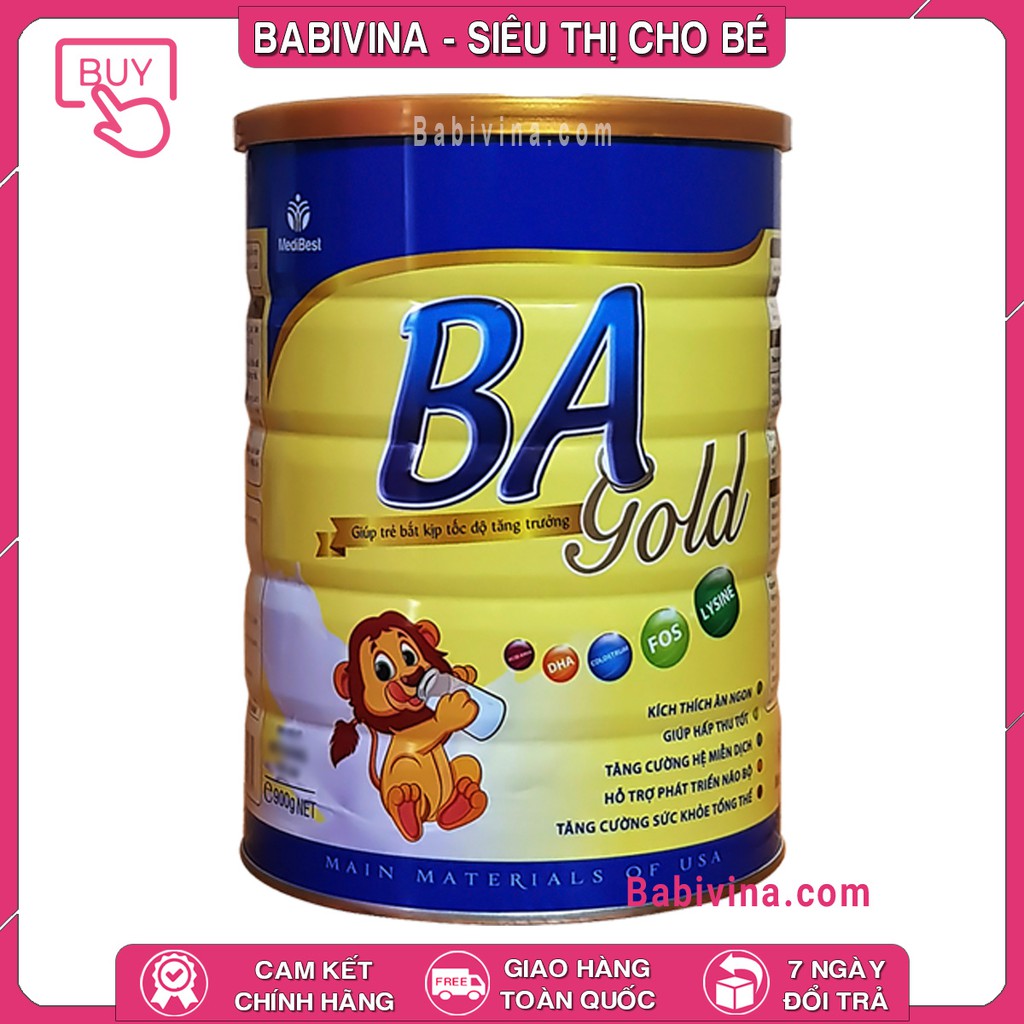 [CHÍNH HÃNG] Sữa BA Gold 900g Dinh Dưỡng Cho Trẻ Em Gầy Yếu | Babivina, Giá Tốt Nhất