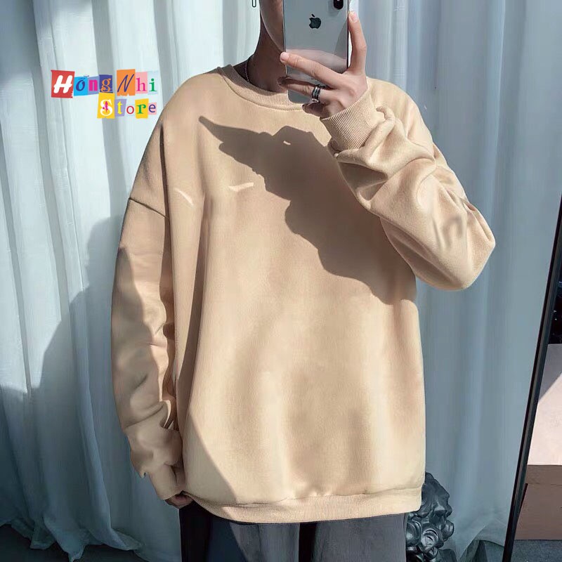 ÁO SWEATER TRƠN CHẤT NỈ LÓT BÔNG MÀU NUDE - SWEATER UNISEX - MM | BigBuy360 - bigbuy360.vn