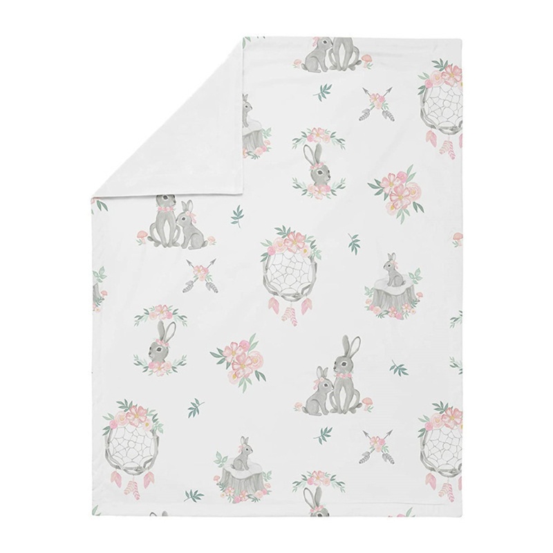 Túi Ngủ Cotton Mềm Mại Kích Thước 75x100cm In Họa Tiết Hoa Xinh Xắn Dùng Để Quấn Em Bé