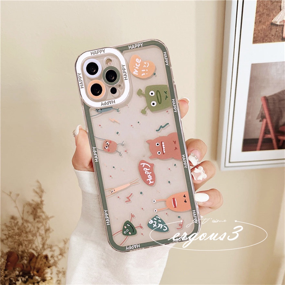 Ốp Điện Thoại Mềm In Hoạt Hình Quái Vật Cho iPhone 14 13 12 11 Pro Max SE2020 X XR Xs Max 7 8 6 6s Plus