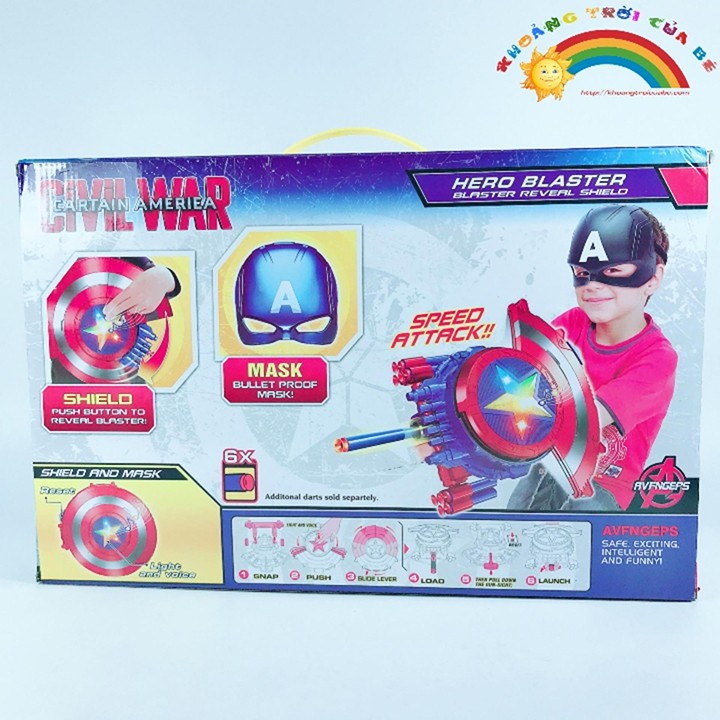 Đồ Chơi Khiên Captain America Hero Blaster DA761 [SHIP TOÀN QUỐC]