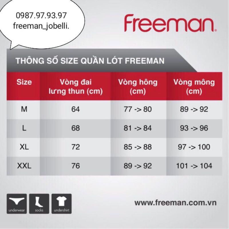 QUẦN LÓT NAM Freeman 6036 - Quần Sịp Cotton 4 Chiều (Giá Cty 69k- bán lẻ 41k) [Hình Thật + Video] 