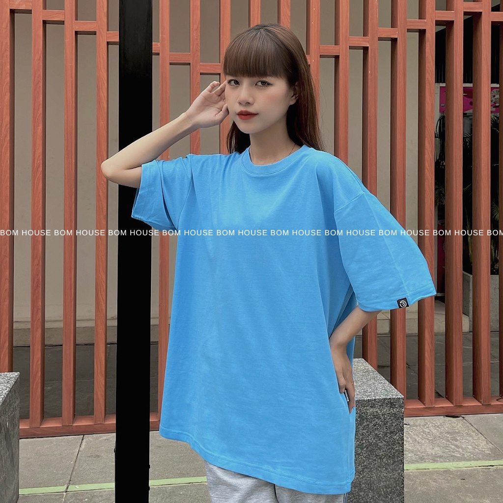 Áo Thun Unisex BOM HOUSE Basic Phông Trơn Nam Nữ Ulzzang Chất Liệu Cotton 2C