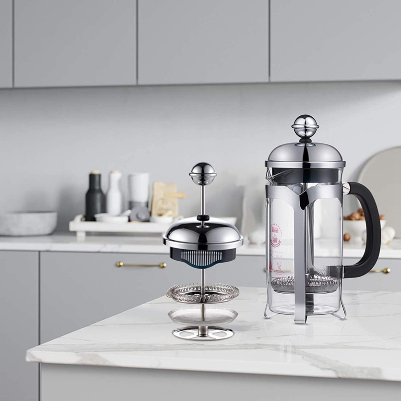 Máy Pha Cà Phê Kiểu Pháp (12 Oz) Hệ Thống Nhấn Bằng Thủy Tinh Borosilicate Dày Chịu Nhiệt Dễ Vệ Sinh