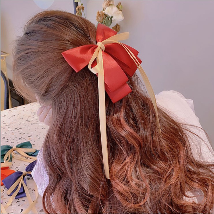 Kẹp tóc nơ ruy băng ribbon xinh xắn HOT TREND