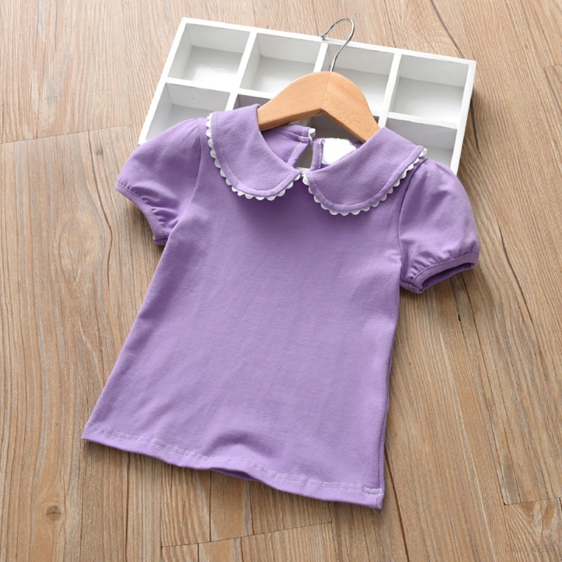 Áo Thun Cotton Tay Ngắn Cổ Tròn Thời Trang Mùa Hè Cho Bé Gái