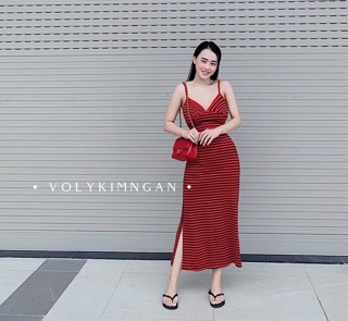 Váy 2 dây kẻ sọc cúp ngực❣️