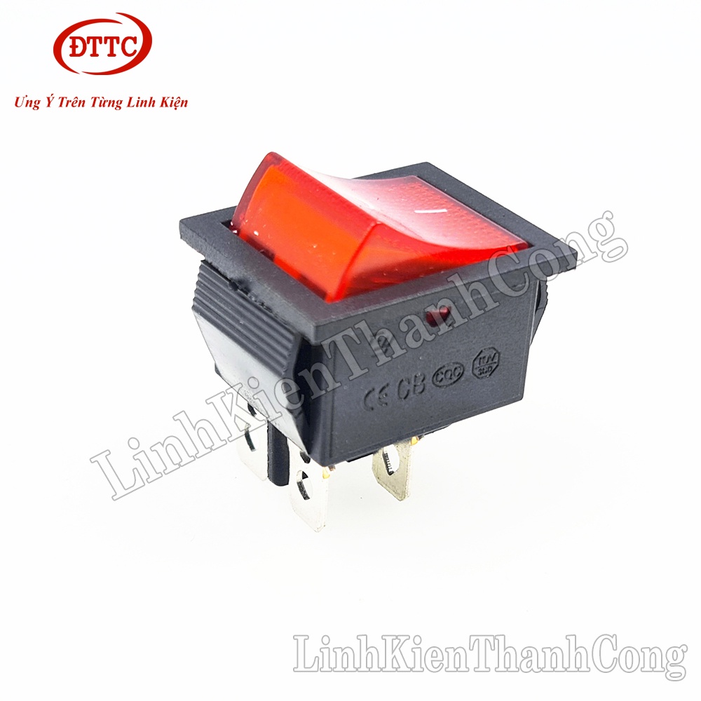 Công Tắc KCD4 16A/250V 4Pin 31x25mm Đỏ