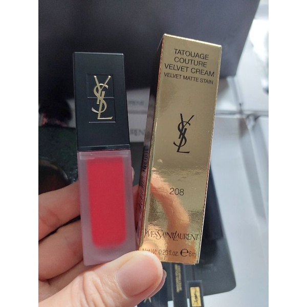 Son kem lì Ysl Velvet matte stain 208 fullsize , fullbox